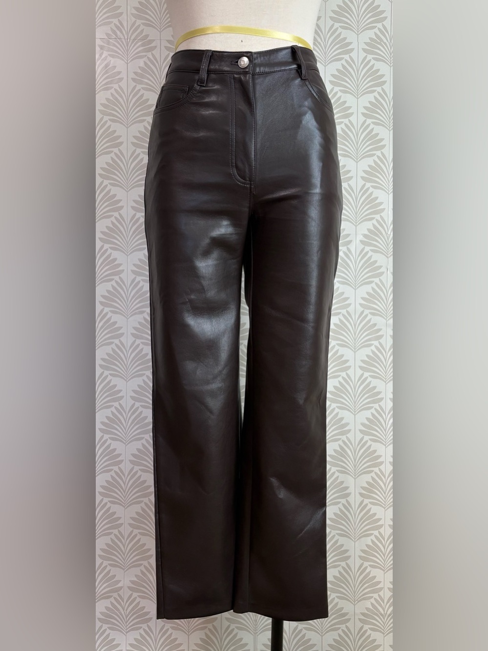 Wilfred Dark Brown Faux Leather Pants